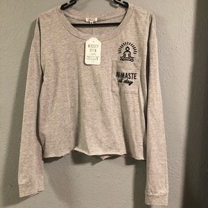 Messy Bun just Chillin Top Long Sleeve Namaste 🙏